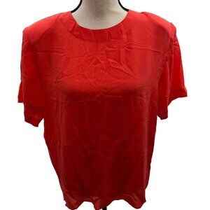 Kim Rogers Large Red Silk Blouse